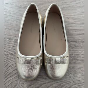 Elephanto Girls Gold Leather Ballet Flats - Size 12 US/ 29 EU